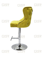 Load image into Gallery viewer, Valentina Mustard Velvet Lion Knocker Bar Stool