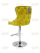 Load image into Gallery viewer, Valentina Mustard Velvet Lion Knocker Bar Stool