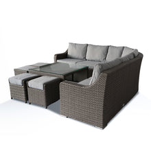 Load image into Gallery viewer, California Large Corner Sofa, Square Coffee Table with 4 Stools in Grey