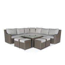 Load image into Gallery viewer, California Large Corner Sofa, Square Coffee Table with 4 Stools in Grey