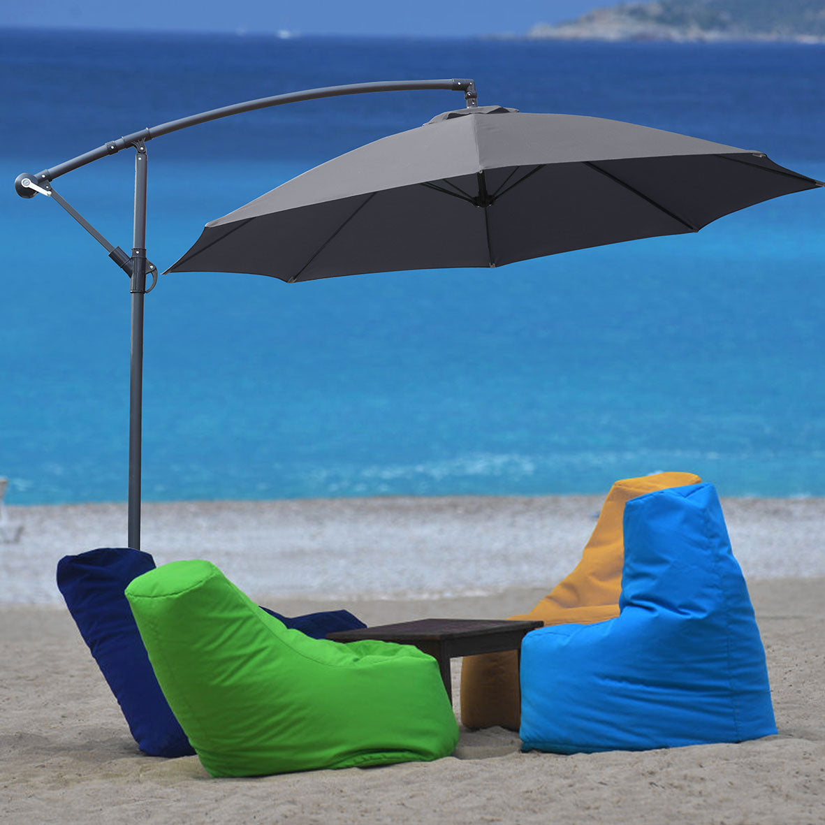 Umbrella Cantilever Parasol with 8 Ribs in Grey