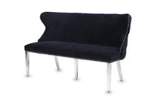 Load image into Gallery viewer, Valentina Black Velvet Lion Knocker Bench