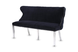 Valentina Black Velvet Lion Knocker Bench
