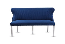 Load image into Gallery viewer, Valentina Navy Velvet Lion Knocker Bench