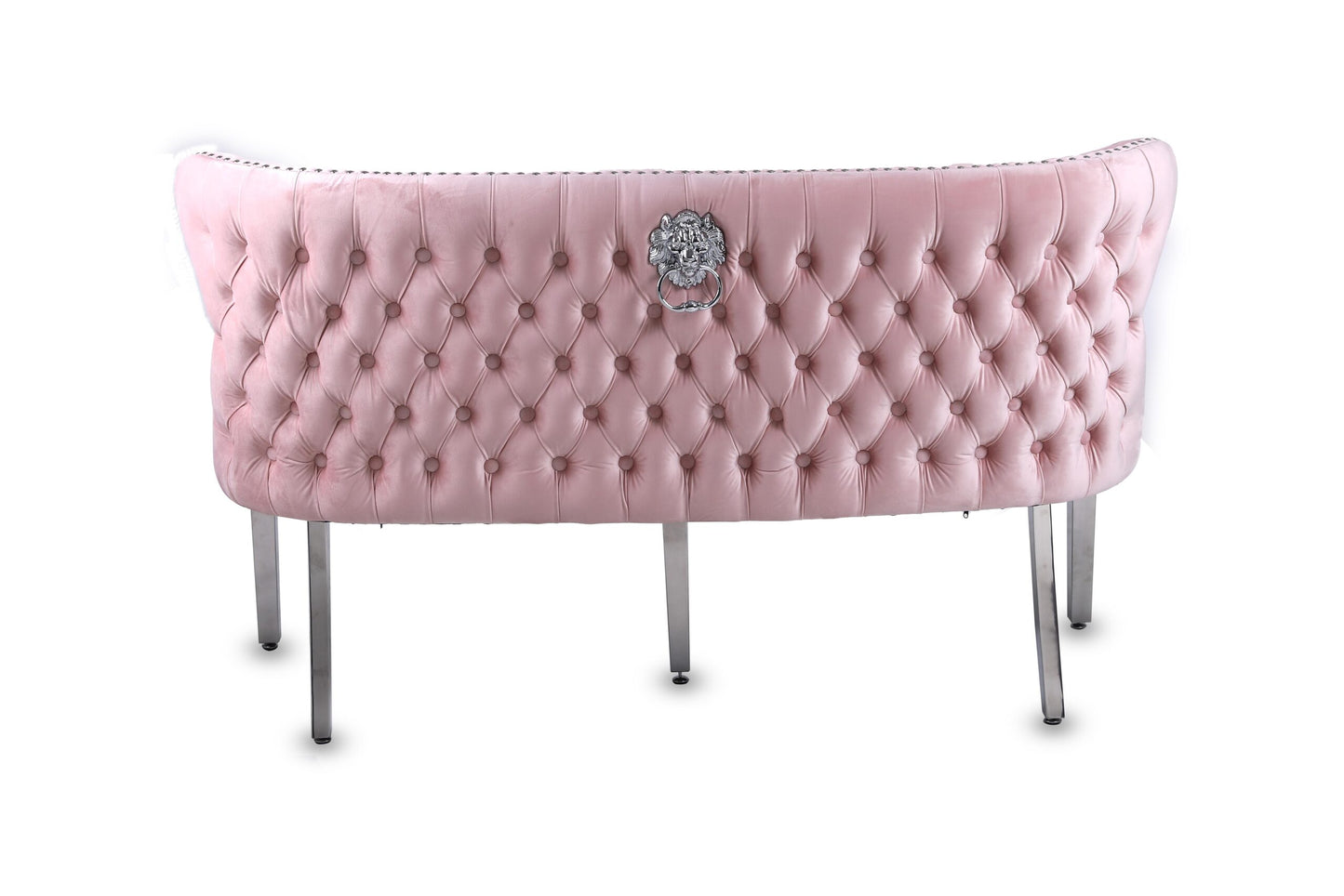 Valentina Pink Velvet Lion Knocker Bench