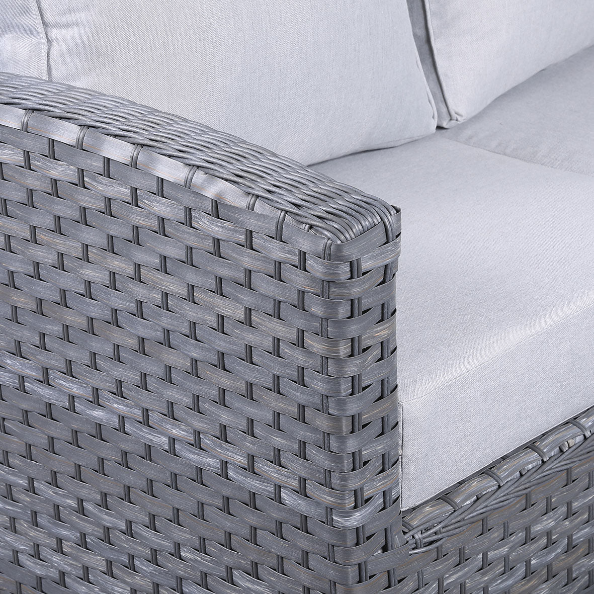 Miami Corner Rattan Sofa Dining Set In Grey