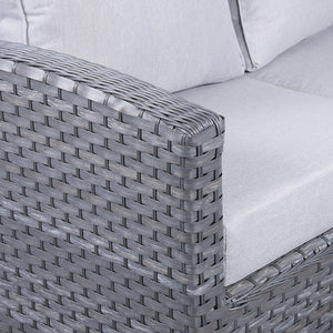 Miami Corner Rattan Sofa Dining Set In Grey