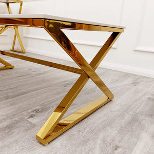 Romano Gold Coffee Table with Polar White Sintered Top