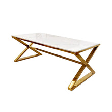 Load image into Gallery viewer, Romano Gold Coffee Table with Polar White Sintered Top