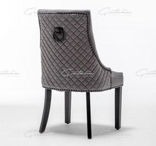 Load image into Gallery viewer, Dark Grey French Velvet Dining Chair