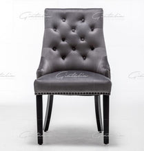Load image into Gallery viewer, Dark Grey French Velvet Dining Chair