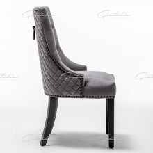 Load image into Gallery viewer, Dark Grey French Velvet Dining Chair