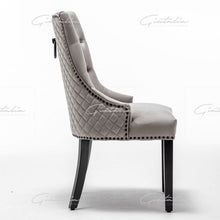 Load image into Gallery viewer, Light Grey French Velvet Dining Chair