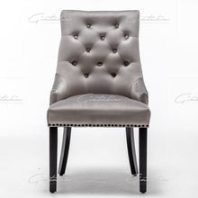 Load image into Gallery viewer, Light Grey French Velvet Dining Chair