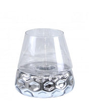 Load image into Gallery viewer, Medium Silver Dimple Candle Holder
