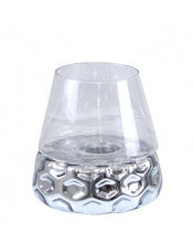 Load image into Gallery viewer, Set Or 3 Silver Dimple Candle Holders (Small, Medium, Large)