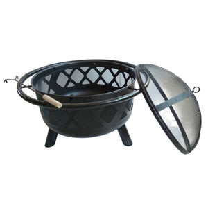 Outdoor 30 Inch Round Steel Wood Burning Fire Pit