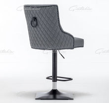 Load image into Gallery viewer, PU Leather Button Back Bar Stool - Grey