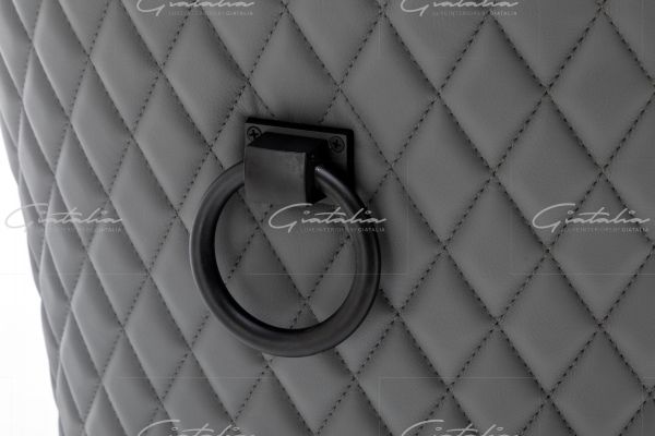 PU Leather Button Back Bar Stool - Grey