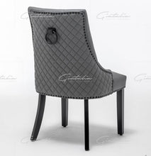 Load image into Gallery viewer, PU Leather Button Back Dining Chair - Grey