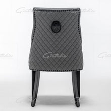 Load image into Gallery viewer, PU Leather Button Back Dining Chair - Grey