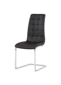 Black Ergonomically Designed Faux Leather Dining Chair