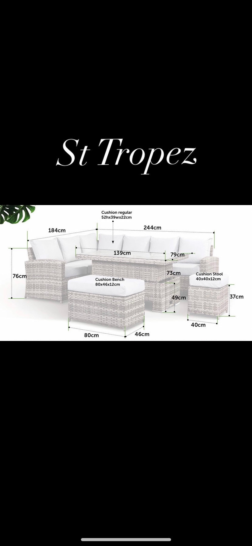 St Tropez Rattan High Back Corner Sofa With Rising Dining Table Set In Brown