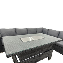 Load image into Gallery viewer, JAMAICA CORNER RISING DINING SET WITH FIRE PIT