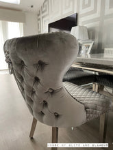 Load image into Gallery viewer, Valentina Brushed Silver Velvet Lion Knocker Dining Chair