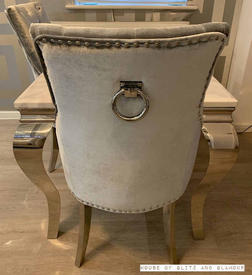 Silver Ring Dining Chair With Chrome Legs