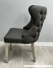 Load image into Gallery viewer, Valentina Grey Pu Lion Knocker Dining Chair