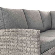 Load image into Gallery viewer, Mayfair Rattan Garden Set With Corner Sofa, Rising Coffee To Dining Table &amp; 3 Stools