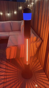 Electric Outdoor Patio Heater with LED Light and Bluetooth Speaker
