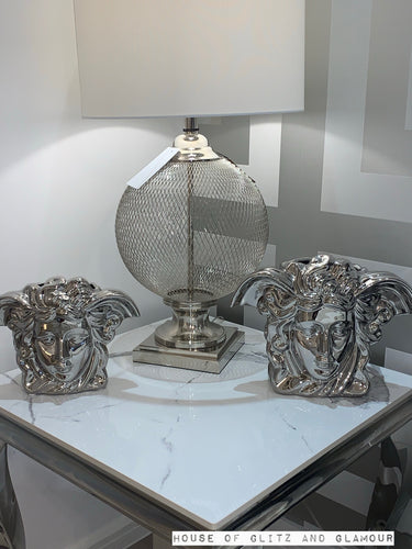 2  Silver Medusa Vases ( Medium & Large )