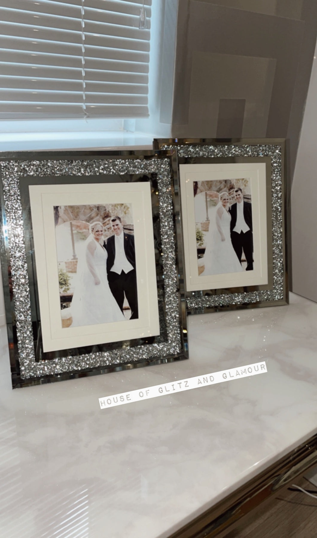 2 x Desktop Silver Photo Frame