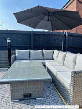 Load image into Gallery viewer, Miami Corner Rattan Sofa Dining Set In Grey