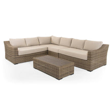 Load image into Gallery viewer, Notting Hill  Extra Large Modular Corner Sofa with Coffee Table in Brown Rattan