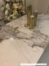 Load image into Gallery viewer, Louis Cream Dining Table With Gold Legs And Pandora Marble Top