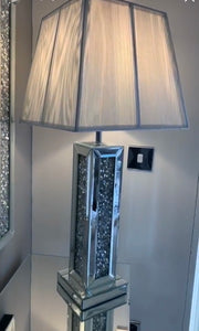 Silver Mirror Crystal Diamond Table Lamp