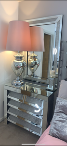 Glitz & Glamour 5 Drawer Silver Mirror Sideboard Drawer Unit