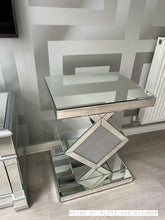 Load image into Gallery viewer, Glitz And Glamour Silver Mirror Lamp Side Table