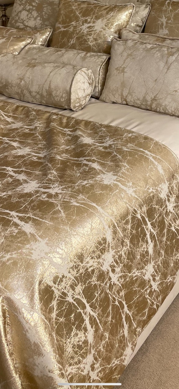 Velvet Gold Bed Throw Blanket Paris Reversible Throw In Cream Gold