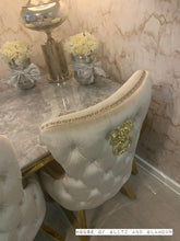 Load image into Gallery viewer, Giselle Cream Gold Lion Knocker Dining Chair