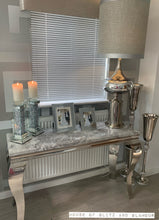 Load image into Gallery viewer, Louis Silver Marble &amp; Stainless Steel Console Table 140cm x 40cm x 75cm