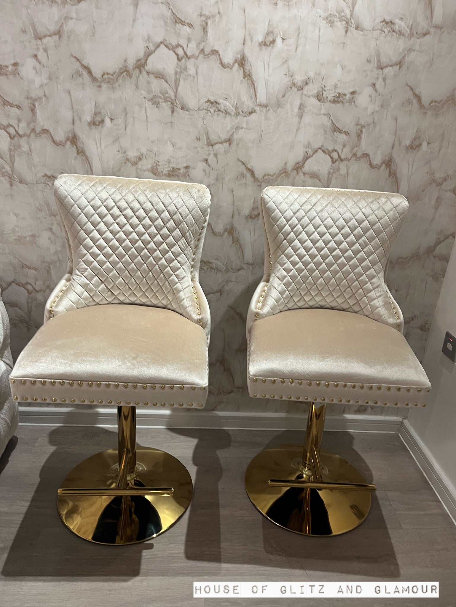 Giselle velvet online counter stool