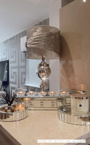 Silver Mirror Crystal 5 Piece Candle Holder