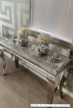 Load image into Gallery viewer, Louis Silver Marble &amp; Stainless Steel Console Table 140cm x 40cm x 75cm