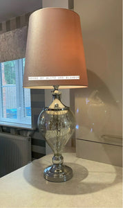 Medium 90cm Glass Bauble Lamp With Pink Velvet Shade