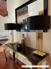 Load image into Gallery viewer, Vienna 77cm Gold Table Lamp With Black Faux Silk Shade