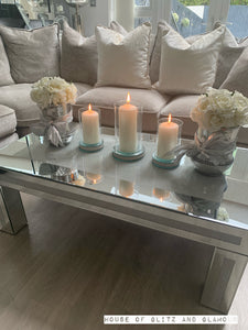 Glitz And Glamour Silver Mirror Coffee Table 110cm x 60cm